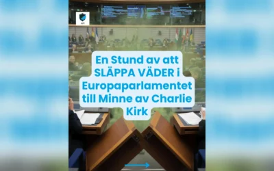 En Stund av att SLÄPPA VÄDER i Europaparlamentet till Minne av Charlie Kirk